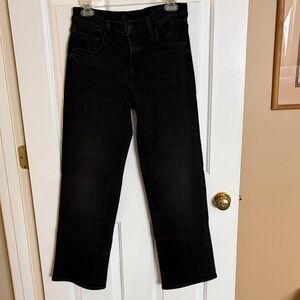 MOTHER Charcoal Denim jeans- the rambler mid rise zip flood